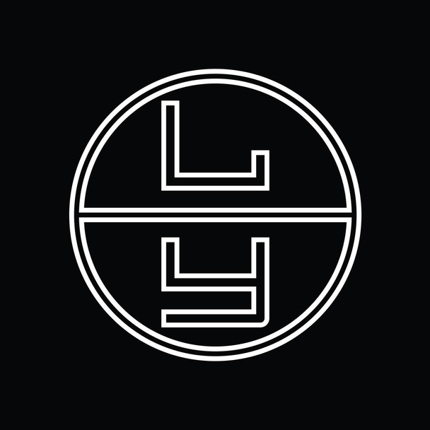 YL Logo monogram abstract inside circle stripe vector images design template - Φωτογραφία, εικόνα