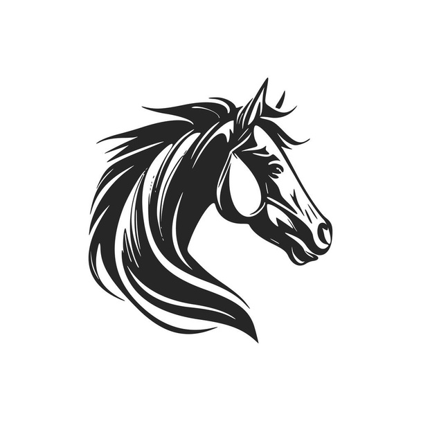 Universal Black and white horse logo. Perfect for a fashion brand or high end product. - Vektor, kép