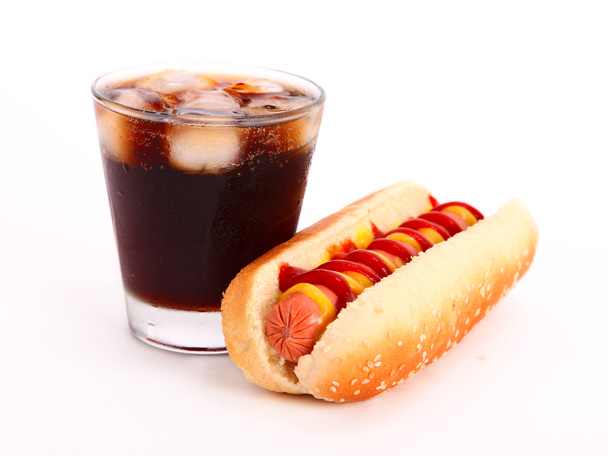 hot dog a nápoje - Fotografie, Obrázek