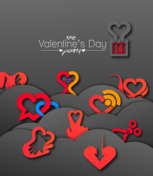 Valentine 's Day Heart Icons
 - Вектор,изображение
