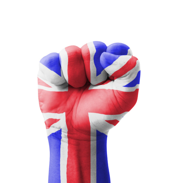 Poing of UK (Royaume-Uni) drapeau peint, concept polyvalent
  - Photo, image
