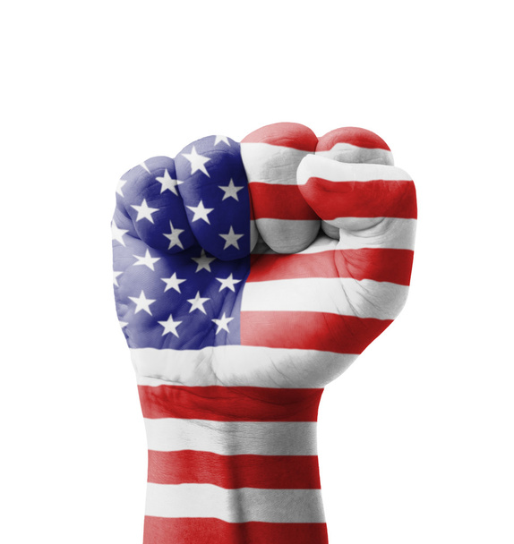 Pugno di USA (Stati Uniti d'America) bandiera dipinta, multi purpo
 - Foto, immagini
