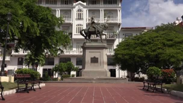 Panama City Central America Statue Herrera In Casco Antiguo - Footage, Video