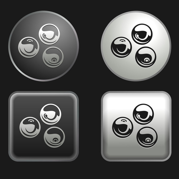 cranberry icon on round and square buttons - Vektori, kuva