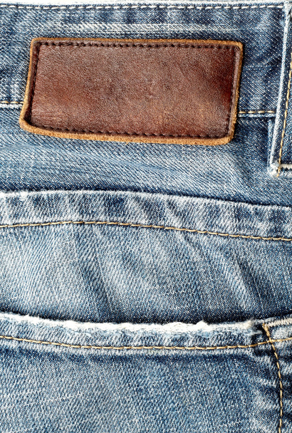 Etiqueta jeans de cuero
 - Foto, Imagen