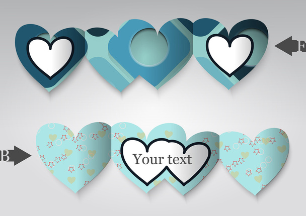 Template greeting card in the form of heart. - Vettoriali, immagini