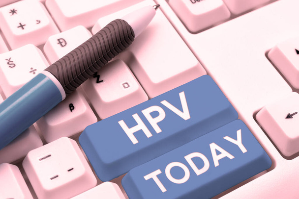Text caption presenting Hpv, Business showcase Group of viruses that affect your skin and the moist membranes - Foto, Imagen