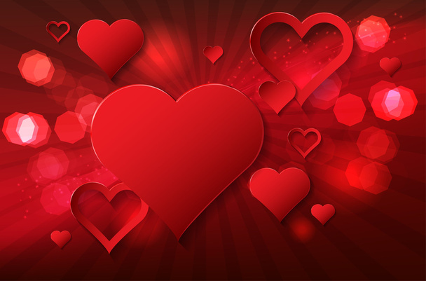 Valentines day background with abstract hearts - Vektori, kuva