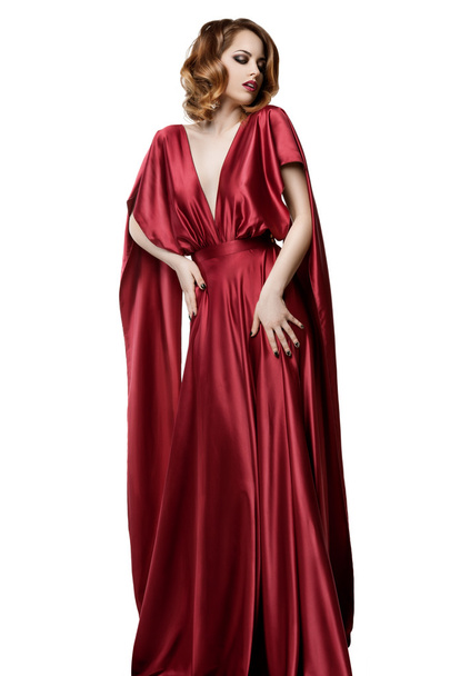 Woman in red dress - Foto, Imagen