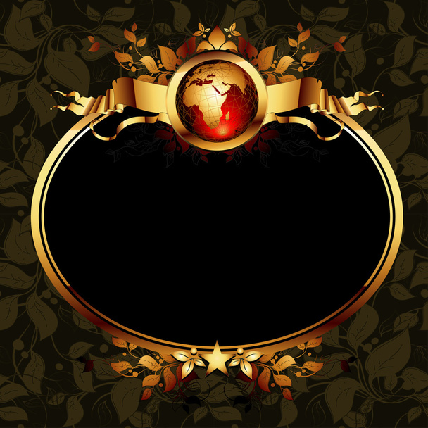 World with ornate frame - Vector, afbeelding