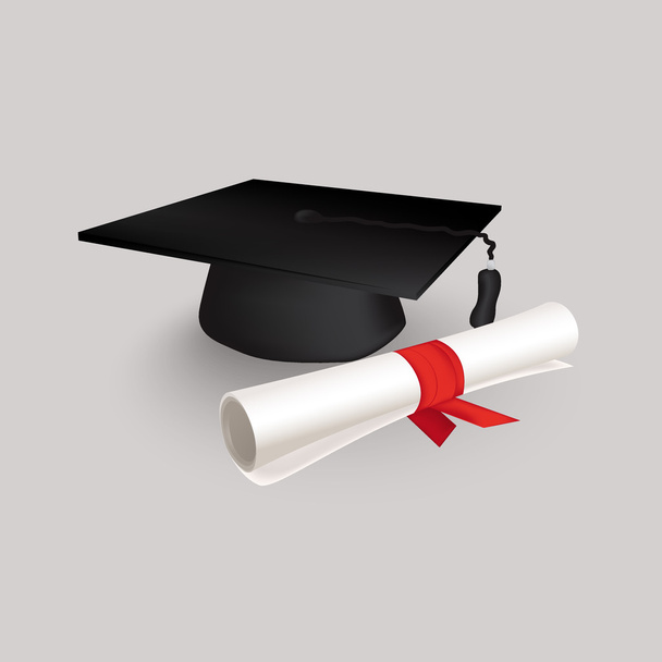 Black Graduation Cap  - Διάνυσμα, εικόνα