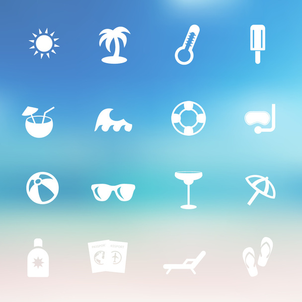 Vector summer icon set - Vecteur, image
