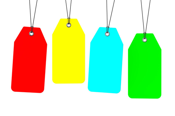 Набор разноцветных пустых тегов
 - Фото, изображение