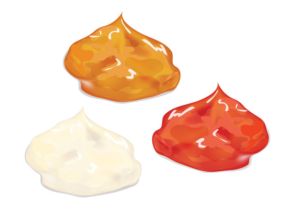 Salsas vectoriales de ketchup, mostaza y mayonesa
. - Vector, imagen
