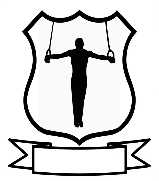 Male Gymnastics Sport Shield - Vector, Image