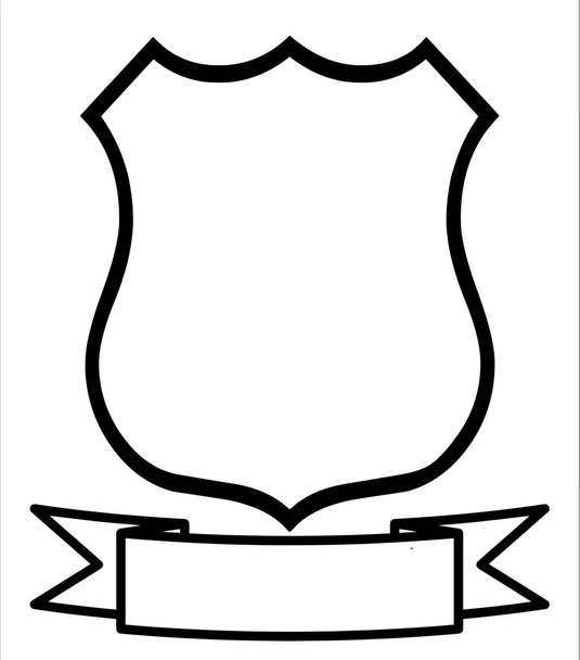 Escudo vacío en blanco
 - Vector, imagen