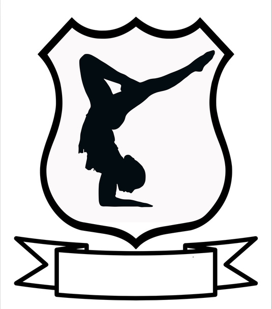 Woman Gymnastics Sport Shield - Vector, Image
