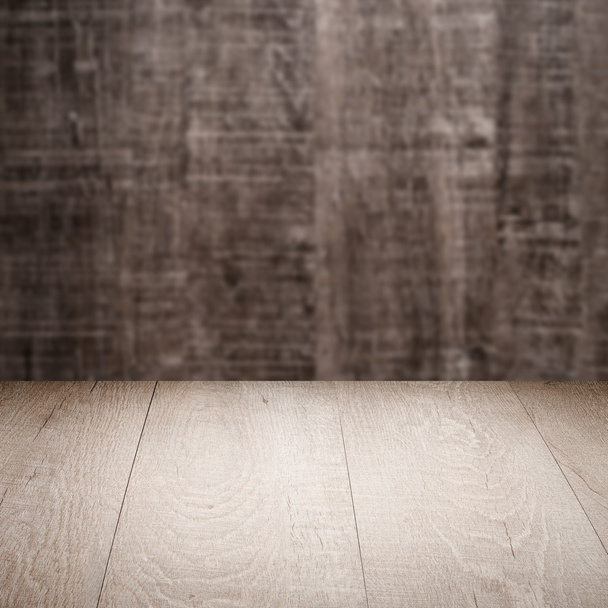 table with wooden wall - Φωτογραφία, εικόνα