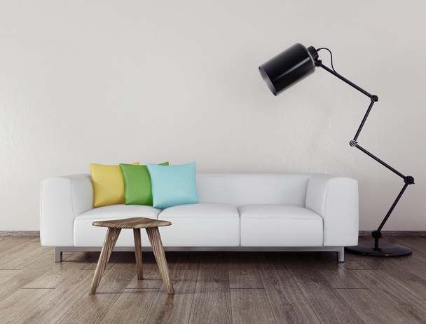 3D interiér obývacího pokoje - Fotografie, Obrázek