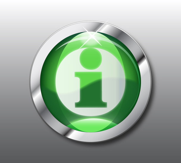 Informacje zielony przycisk wektor - Wektor, obraz