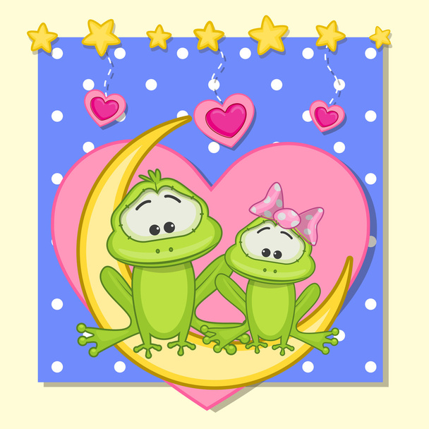 Cute Lovers Frogs - Вектор, зображення