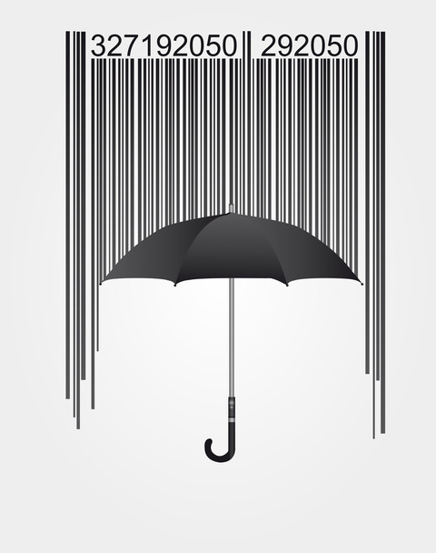 barcode και ομπρέλα - Διάνυσμα, εικόνα