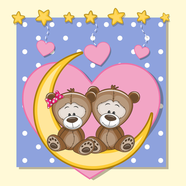 Lovers Teddy Bears - Διάνυσμα, εικόνα
