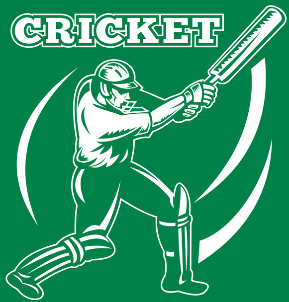 Joueur de cricket batteur frappant
 - Photo, image