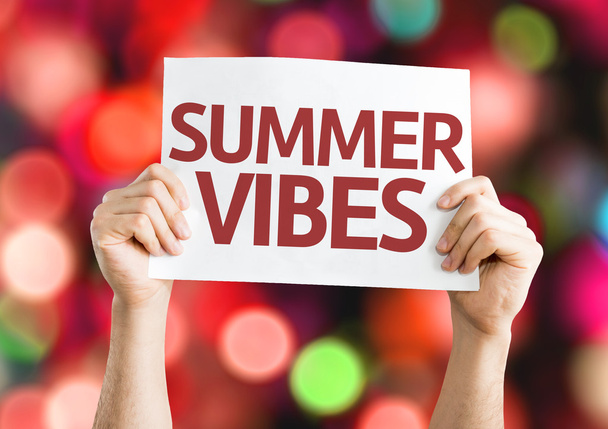 Carte Summer Vibes avec fond coloré
 - Photo, image