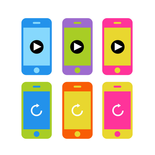 Σύνολο πολύχρωμα κινητά τηλέφωνα - Διάνυσμα, εικόνα
