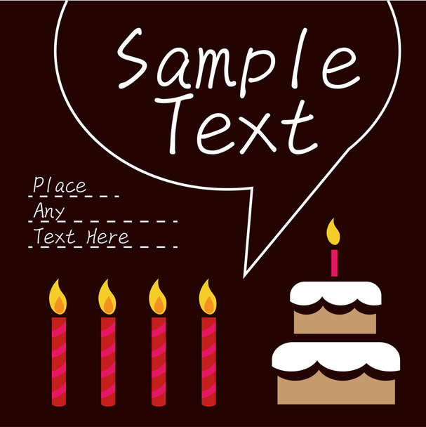 Tarta de cumpleaños con texto de muestra
 - Vector, Imagen