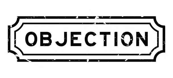 Grunge black objection word rubber seal stamp on white background - Vektor, kép