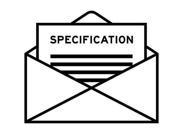 Envelope and letter sign with word specification as the headline - Vector, afbeelding