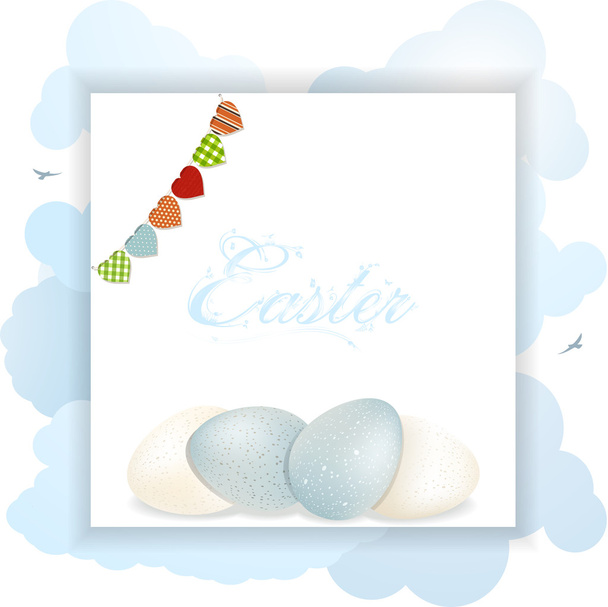 Panneau de Pâques avec œufs et bruants
 - Vecteur, image