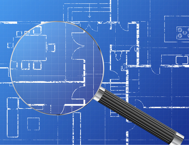 Magnifying Glass Blueprint - Vector, Image