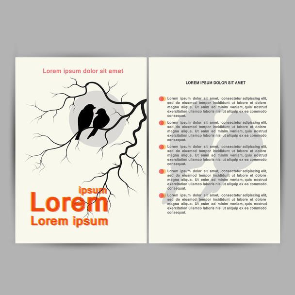Brochure template with birds - Wektor, obraz