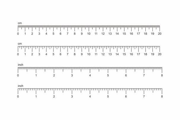 simple cm and inch ruler vector illustration - Vector, Image