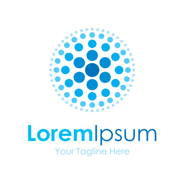 Esfera tecnologia azul pontos logotipo do ícone elemento bussiness
 - Vetor, Imagem