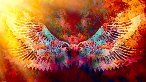 feathers and mosaic structure on abstract background - Footage, Video