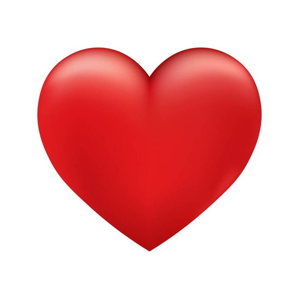 Volumetric błyszczące czerwone serce ikona dla St Walentynki - Wektor, obraz