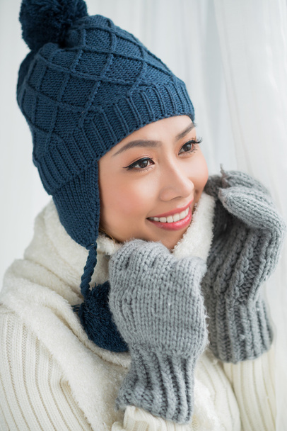 Asian woman wearing warm clothes - Photo, Image