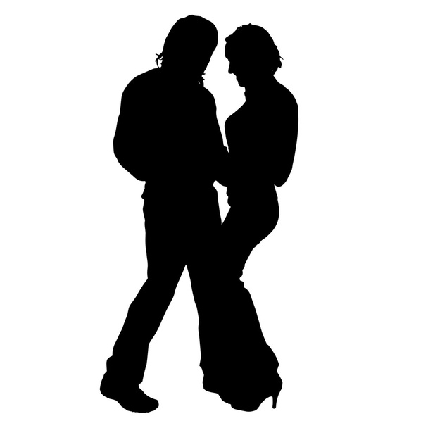 Silhouette of a couple. - Vector, Image