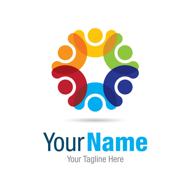 Happy colorful circle social graphic design logo icon - Vector, Image