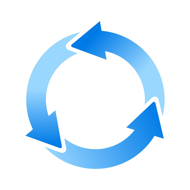 blue gradient round rotating arrow.Easy-to-use vector data. - Wektor, obraz