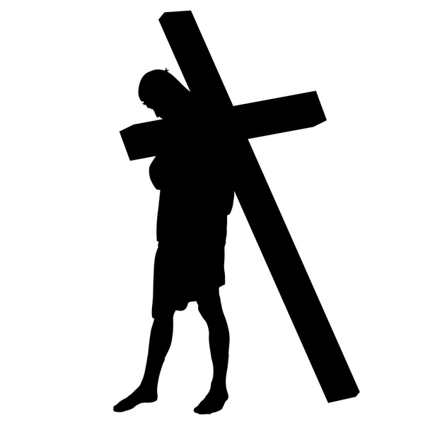 Jesus with the cross. - Vector, Image