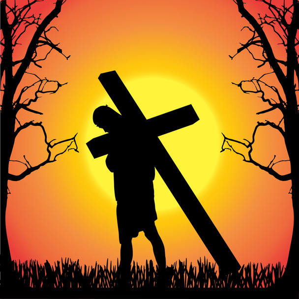 Jesus com a cruz
. - Vetor, Imagem