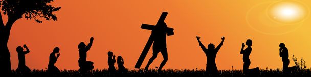 Jesus mit dem Kreuz. - Vektor, Bild