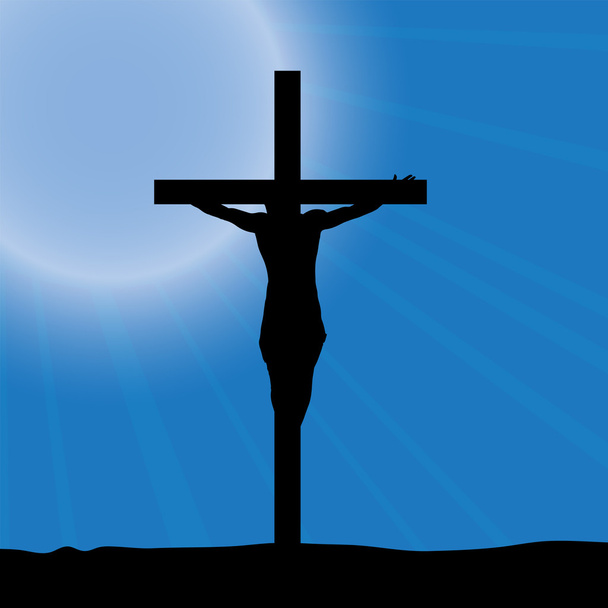 Jesus na cruz. - Vetor, Imagem