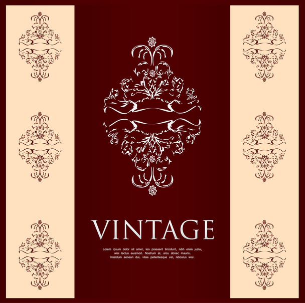 Floral vintage background in editable vector format - Вектор,изображение