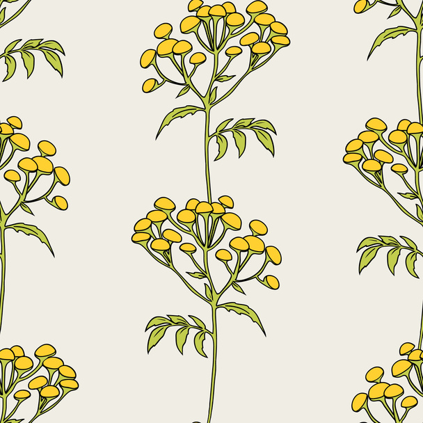 Wallpaper gentle  tansy pattern - Wektor, obraz